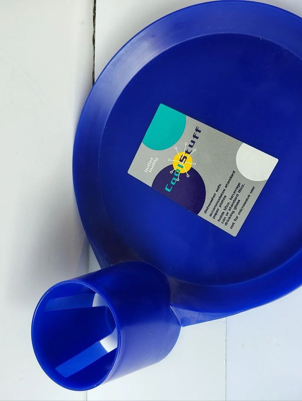 Buffet Buddy Plate and Cup Holders Dayton Hudson 1999 Blue NEW W/Tags Set Of 4